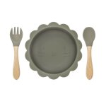 Sage - ensemble de couverts en silicone avec logo personnalis pour bb, bol de discussion mignon, fourchette ...