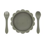 Sage - ensemble de couverts en silicone avec logo personnalis pour bb, bol de discussion mignon, fourchette ...