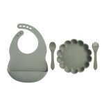 Sage - vaisselle en silicone pour nouveau - n, ventouse, assiette, gobelet, bavoir, cuillre, fourchette, ...