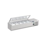 Saladette réfrigérée 5 x gn 1 / 4 (p)100 mm, à poser avec couvercle, 110 w, 220 v - mono Saladette réfrigérée 5 x gn 1 / 4 (p)100 mm, à poser avec couvercle, 110 w, 220 v - mono
