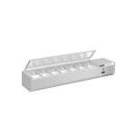 Saladette réfrigérée 7 x gn 1 / 4 (p)100 mm, à poser avec couvercle, 110 w, 220 v - mono Saladette réfrigérée 7 x gn 1 / 4 (p)100 mm, à poser avec couvercle, 110 w, 220 v - mono
