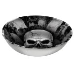 Saladier reutilisable tete de mort 27x9cm noir