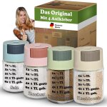 Salire doseuse 1 / 4 cuillre a caf par clic pour sel, sucre, ail, cannelle et sucre, avec 4 etiquettes ...