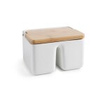 Saliere double ceramic + bamboo Saliere double ceramic + bamboo