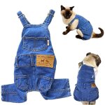 Salopette bleue pour chiens, vtements en jean pour animaux de compagnie, combinaison en denim pour chien, ...