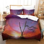 Samurai ensemble de literie pi��ces imprim�� en d, housse de couette en polycoton doux et confortable, ...