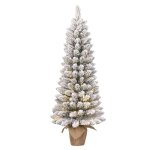 Sapin de no�l artificiel �troit led avec toile de jute h90