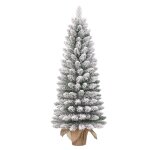 Sapin de no�l artificiel �troit avec toile de jute h90