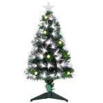 Sapin de no�l artificiel fibre optique led 14 ampoules �toile h90 cm