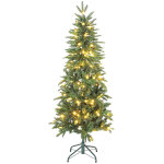 Sapin de no�l artificiel led x 150 blanc chaud 8 modes h. 150 cm 431 branches support vert