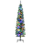 Sapin de no�l artificiel lumineux 150 led multicolores Ø 50 x 180h cm 390 branches forme cypr�s vert ...