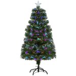 Sapin de no�l artificiel lumineux fibre optique led multicolore + support pied Ø 66 x 120h cm 130 branches ...