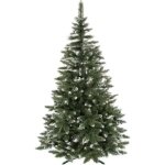 Sapin de no�l artificiel - springos - 220 cm - neige artificielle - vrais c�nes - pvc
