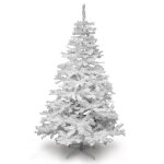 Sapin de no�l artificiel - effet naturel, facile � monter - d�coration int�rieure 210 cm blanc