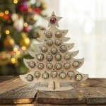 Sapin de no�l calendrier de l'avent en bois porte - chocolats compte � rebours
