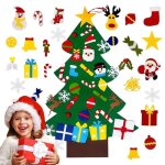 Sapin de no�l en feutre diy de no�l avec d�corations amovibles