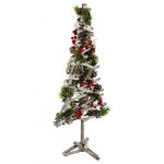 Sapin de no�l avec pieds en branches - 23 x 60 cm - vert