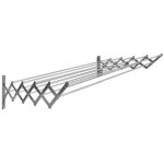 Sauvic schoir a linge extensible inoxydable avec 10 barres de 120 cm