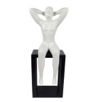 Sculpture - statuette design - moment de d�tente - blanc laqu� - contemporain - salon