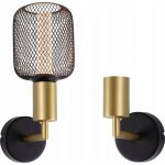 Sdb applique ravi e27 max60w d80x125mm m�tal noir / dor� ip44 230v sans amp