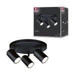 Sdb plafonnier zyli max3x10w gu10 gradable m�tal noir 230v ip44