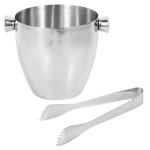 Seau a glace en acier inoxydable 1, 5 l, seau a vin, champagne, carré de bière, fournitures de bar, chambre ... Seau a glace en acier inoxydable 1, 5 l, seau a vin, champagne, carré de bière, fournitures de bar, chambre ...