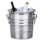 Seau a glace en acier inoxydable, pour bouteilles de bire, baignoires pour ftes, bar a domicile, refroidisse ...