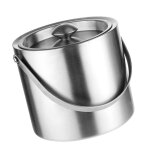 Seau a glace en acier inoxydable avec couvercle, recipient a gouter, style crachoir, seau a glace pour ...