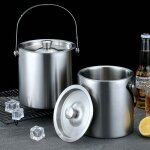 Seau a glace isotherme en acier inoxydable, 1, 6 l, pour le vin, la bière, le champagne, le ktv, seau ... Seau a glace isotherme en acier inoxydable, 1, 6 l, pour le vin, la bière, le champagne, le ktv, seau ...