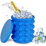 Seau a glaons en silicone 2 en 1, moule pour cubes de glace et contenant isotherme avec couvercle, sans ...