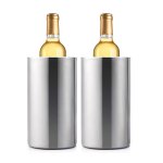 Seau de refroidisseur de vin de double paroi d'acier inoxydable de 2 paquets, garde au froid pendant ...