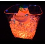 Seau de stockage transparent avec led pour glaons, baril avec poigne, barre, bouteille de bire, refroidisse ...