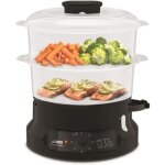 Seb vc139800 minicompact cuiseur vapeur 6 l. 2 bols empilables. bac a riz + crale. minuteur 60 min. ...
