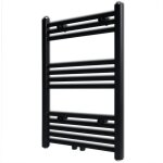 Sèche - serviettes eau chaude à rails droits noirs de 500 x 764 mm Sèche - serviettes eau chaude à rails droits noirs de 500 x 764 mm