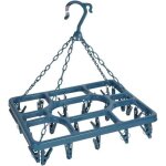 Sechoir � linge 26 pinces bleu paon