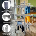 S�choir � linge etendoir electrique chauffant 50 � 55c - 21m en 1 - 112 x 62 x 60 cm - 3 niveaux � 8 ...