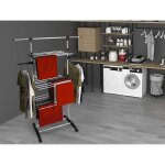 S�choir � linge �tendoir multifonction 18m ultima 3 niveaux noir et inox