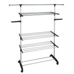 S�choir � linge �tendoir multifonction 25m ultima 3 niveaux noir et inox