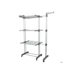 S�choir � linge vertical pliant 3 niveaux, extensible et mobile, grande capacit� 30 kg, int�rieur ext�rieur, ...