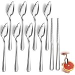 Senior - ensemble de couverts en acier inoxydable pour pamplemousse 10 pièces, cuillères et couteaux ... Senior - ensemble de couverts en acier inoxydable pour pamplemousse 10 pièces, cuillères et couteaux ...