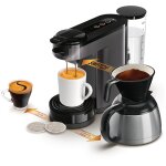 Machine à café 2 en 1 philips senseo switch hd6593 noire - café en dosettes et cafetière filtre Machine à café 2 en 1 philips senseo switch hd6593 noire - café en dosettes et cafetière filtre