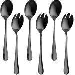 Sept - 6 pcs set de couverts a salade en acier inoxydable cuillère a salade fourchette a salade couvert ... Sept - 6 pcs set de couverts a salade en acier inoxydable cuillère a salade fourchette a salade couvert ...