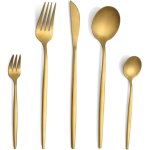 Sept - couverts de table pour 6 personnes, 30 pièces couverts or mat, couverts inox, set couverts de ... Sept - couverts de table pour 6 personnes, 30 pièces couverts or mat, couverts inox, set couverts de ...