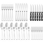 Sept - mnagre 36 pices - couverts de table inox 6 personnes - set couvert avec couteaux a viande - ...