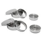 Serie de 9 decoupoirs inox canneles de 3a 11 cm