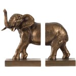 Serre - livres �l�phant r�sine dor� 21x13x18cm
