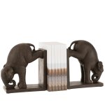 Serre - livres eléphant en résine marron Serre - livres eléphant en résine marron