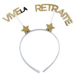 Serre - tete vive la retraite 20x19cm or paillete