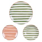 Service d'assiettes 18 pices bahia vert et orange