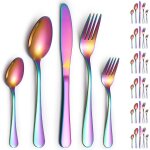 Service de couverts de 30 pices pour 6 personnes, ensemble de couverts en acier inoxydable et titane ...